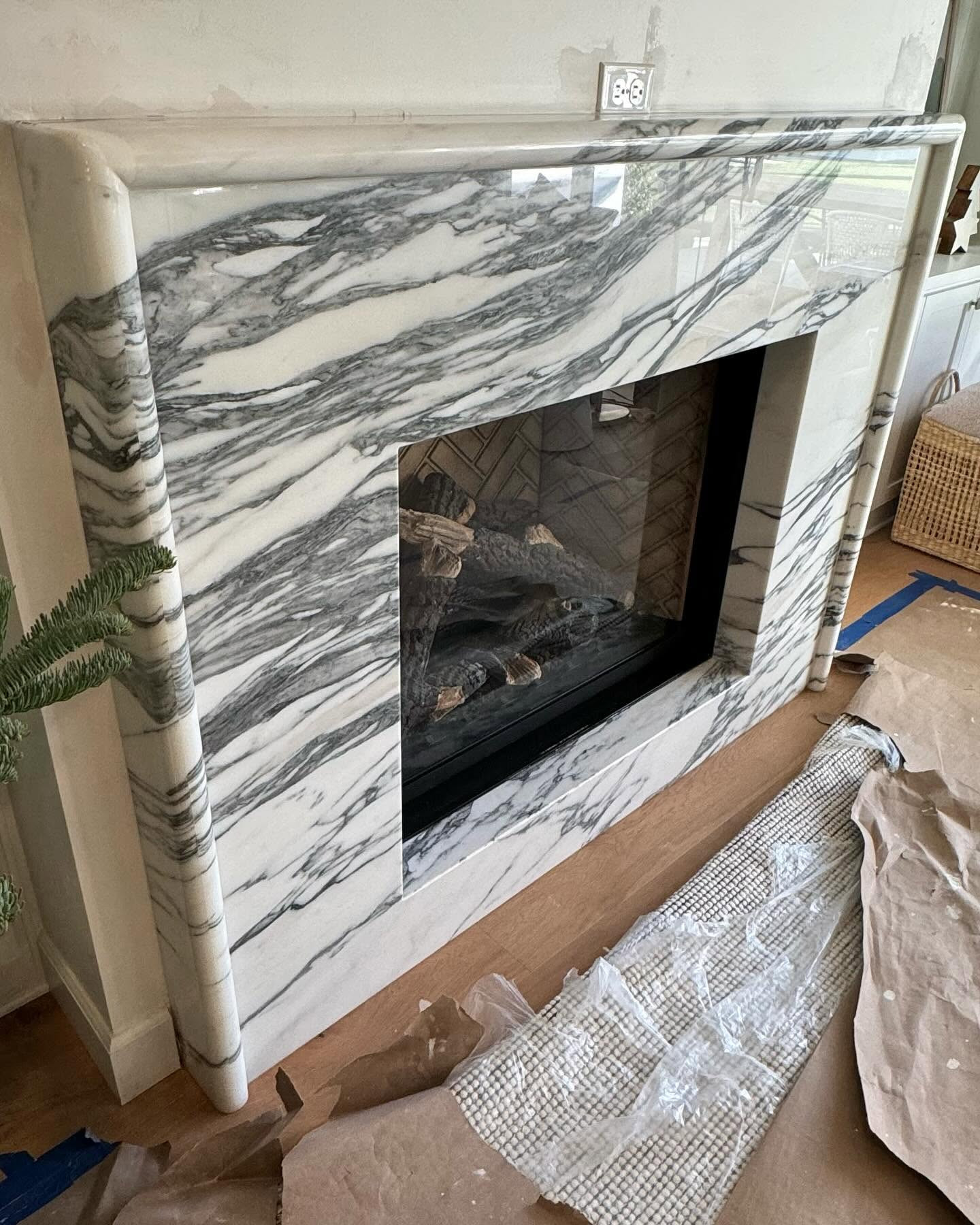 Marble fireplace surround