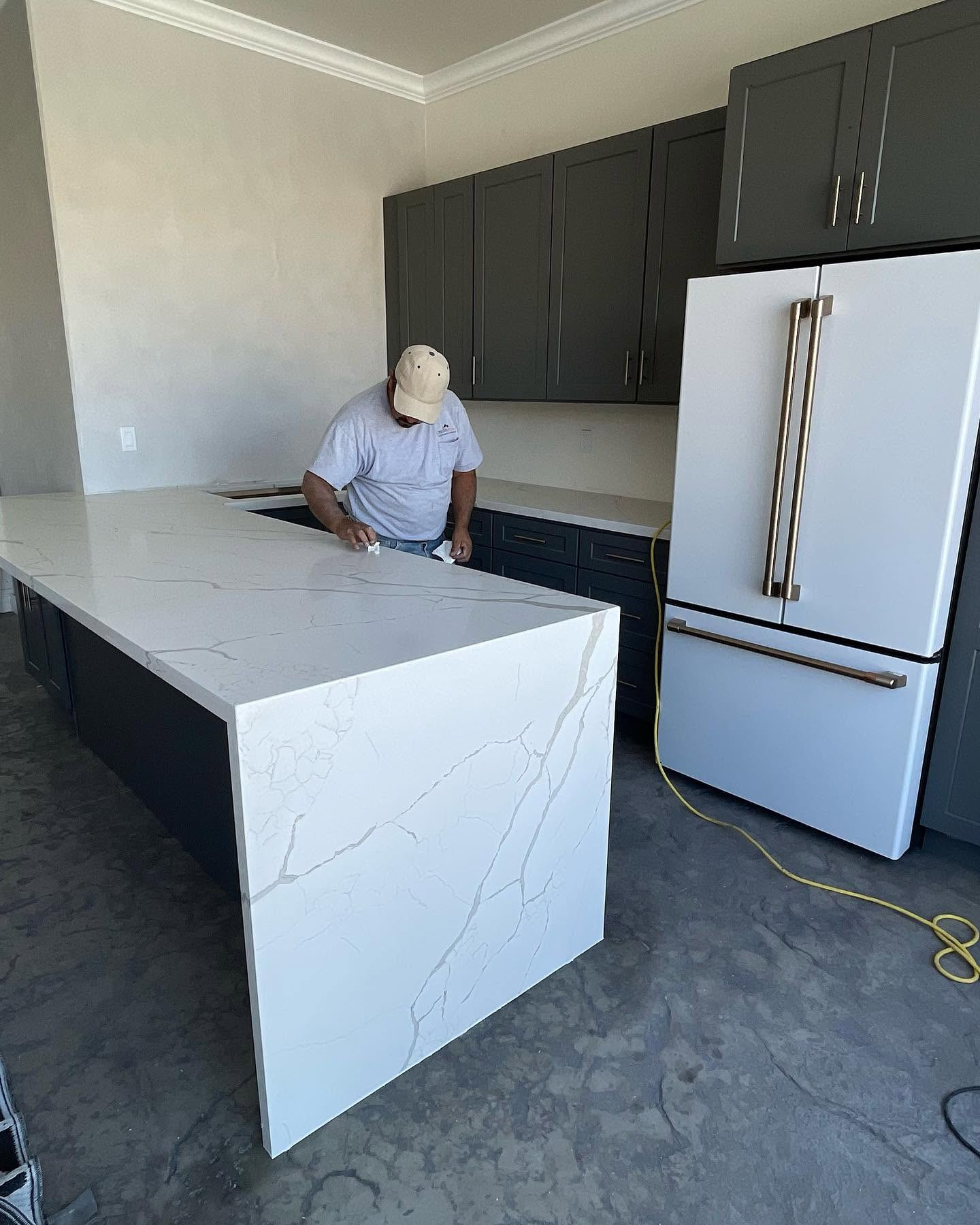 Quartz countertop installation